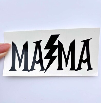 Mama decal Lightning Bolt rocker mom vinyl sticker car window mirror tumbler - image3